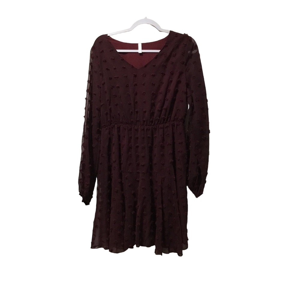 Fashion Collection Size Large Burgundy Dress NWOT